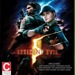 Cover art for Resident Evil 5 HD, showcasing Chris Redfield and Sheva Alomar—serious vibes, right? The tension in that dark backdrop just pulls you in. It's like they’re ready to kick some zombie butt, which is kinda exhilarating.