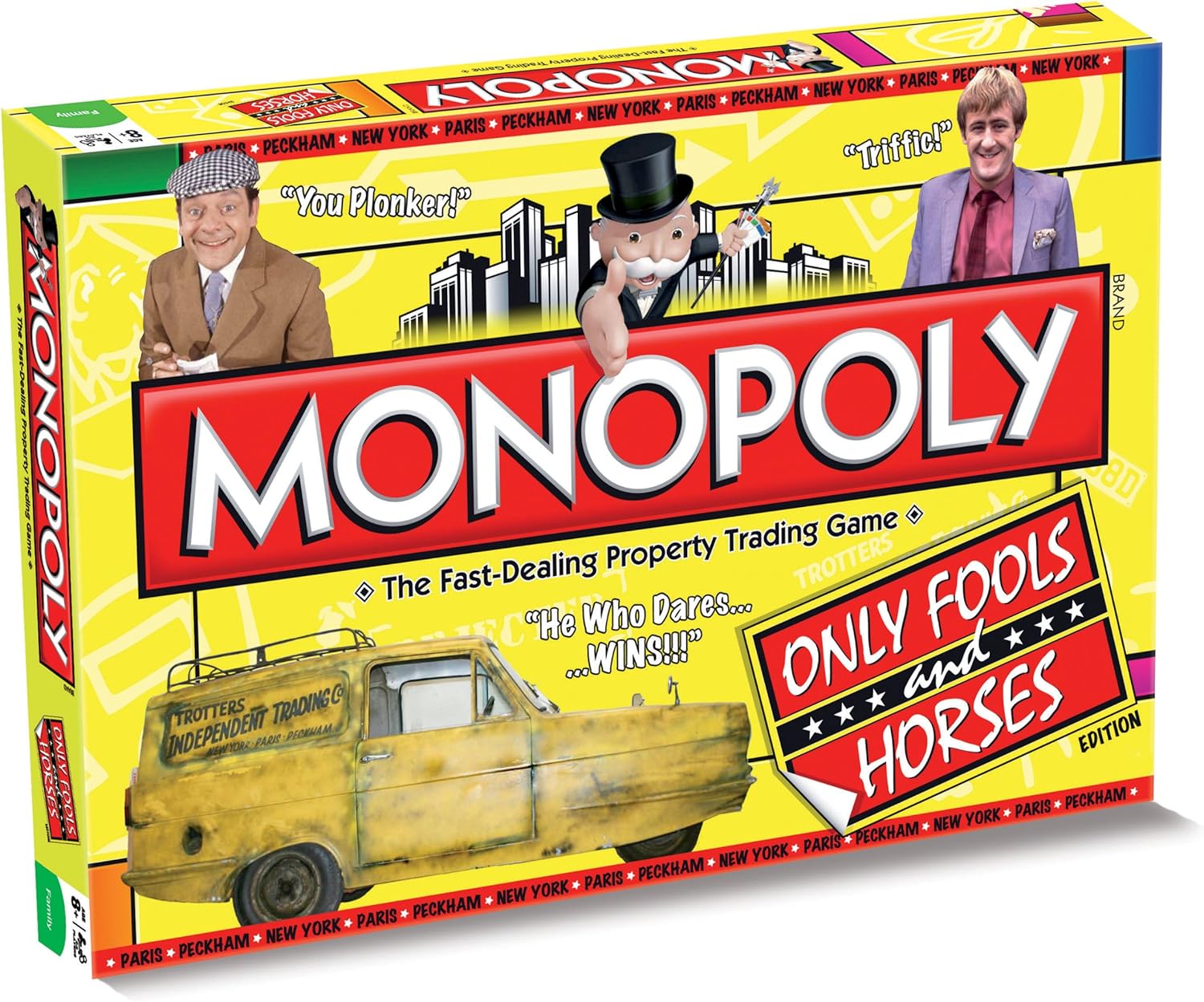 Only Fools and Horses Monopoly box—it's got this bright, quirky artwork. You can spot all the classic characters from the beloved TV show. Perfect for fans or anyone who just loves a good laugh.