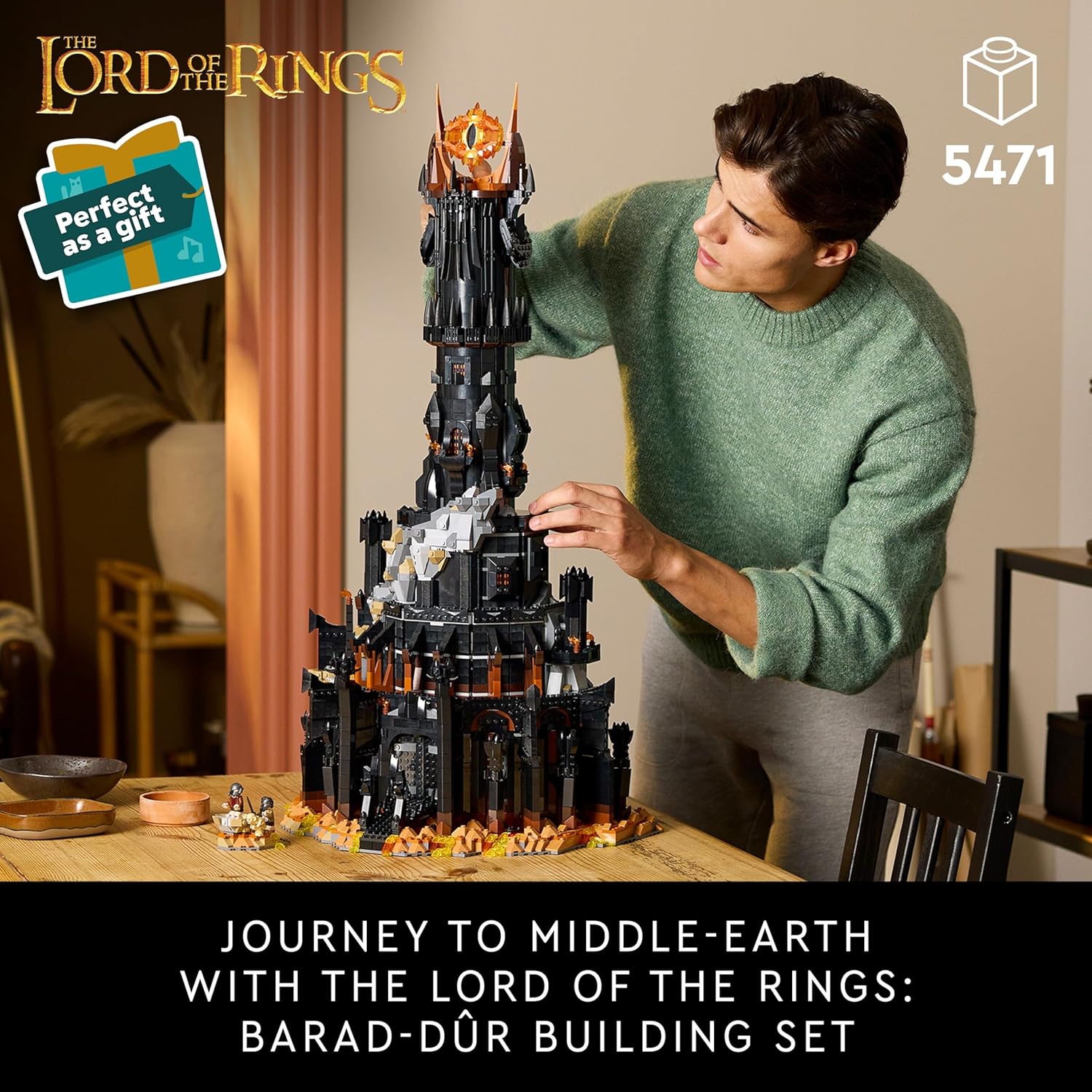 LEGO Icons The Lord of the Rings: Barad-dûr Model, Movie Memorabilia Building Set for Adults, Gift Idea for Men & Women, Includes Sauron, Gothmog, Orc, Frodo, Sam and Gollum Minifigures 10333 - Image 6
