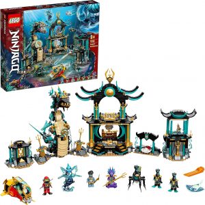 A LEGO NINJAGO sea set that dives into an underwater lair—complete with a lab, a prison, and a funky submarine. Bright colours pop, and those minifigures? Super detailed, ready for epic battles.