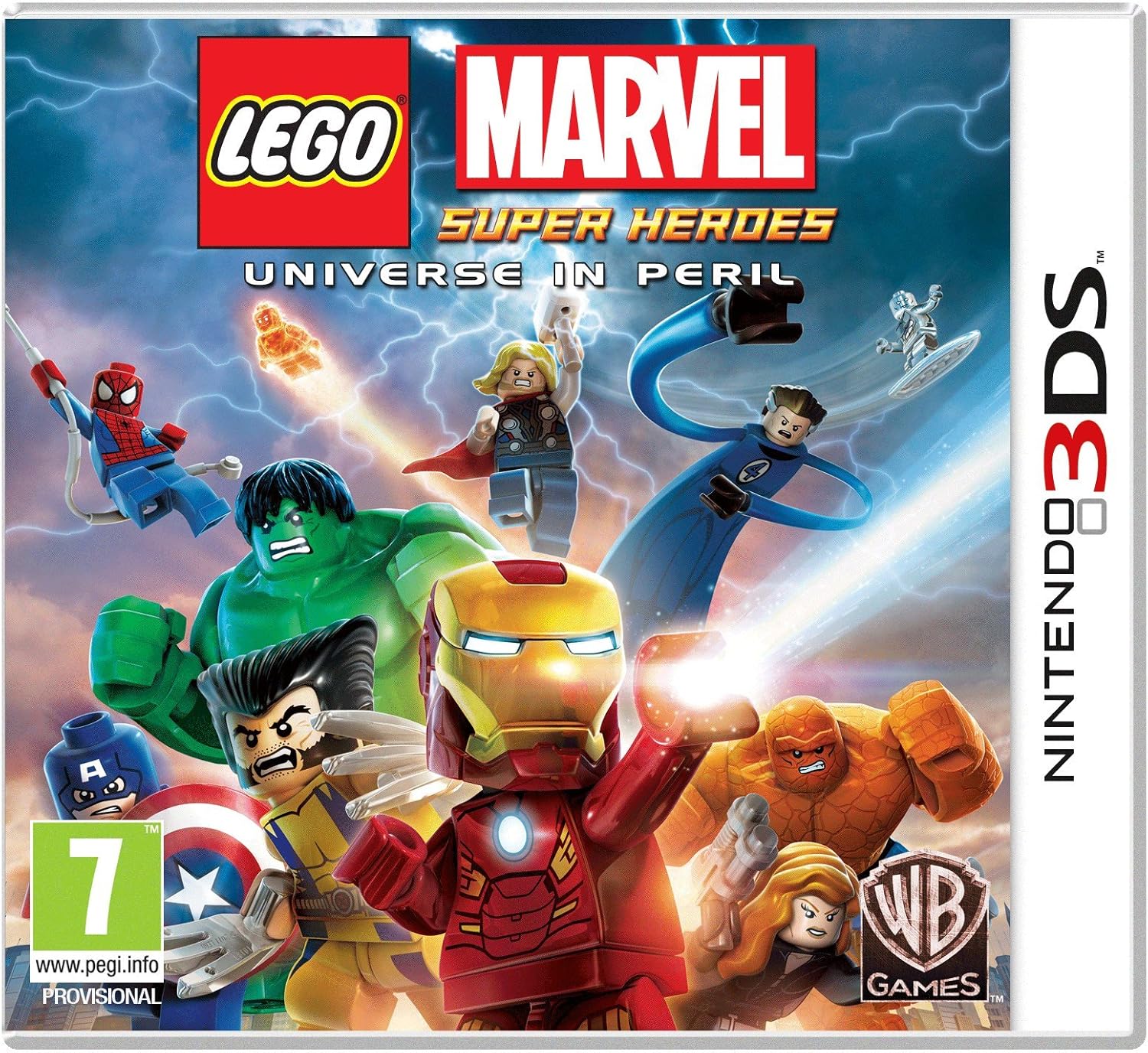 Lego Marvel Superheroes 3DS game box—look at that vivid artwork! You’ve got Spider-Man swinging in, Iron Man striking a pose. Seriously, this is nostalgia wrapped in colour, perfect for fans old and new.