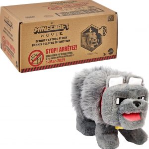 A cuddly Dennis plush toy from Minecraft—just look at those vibrant colours! Made with super-soft polyester, this little guy's perfect for snuggling. Plus, it has interactive bits that make playtime even more fun. Set against a clean white backdrop, it really pops. Perfect for fans!