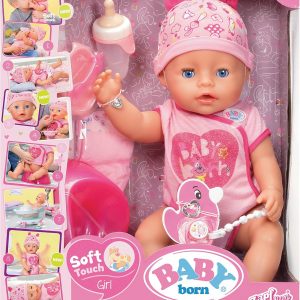 Adorable interactive doll, decked out with a nappy, a cute little bottle, and a charm you can actually wear. All this fun pops in front of a lively, playful backdrop.