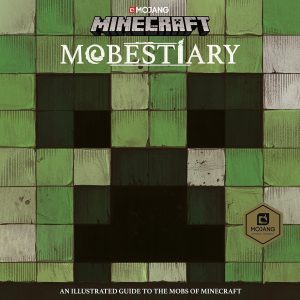 A lively illustrated cover of the Minecraft Mobestiary—check out all those quirky mobs! Bright colors, cool designs, just bursting with personality and creativity. Perfect for every Minecraft fan!